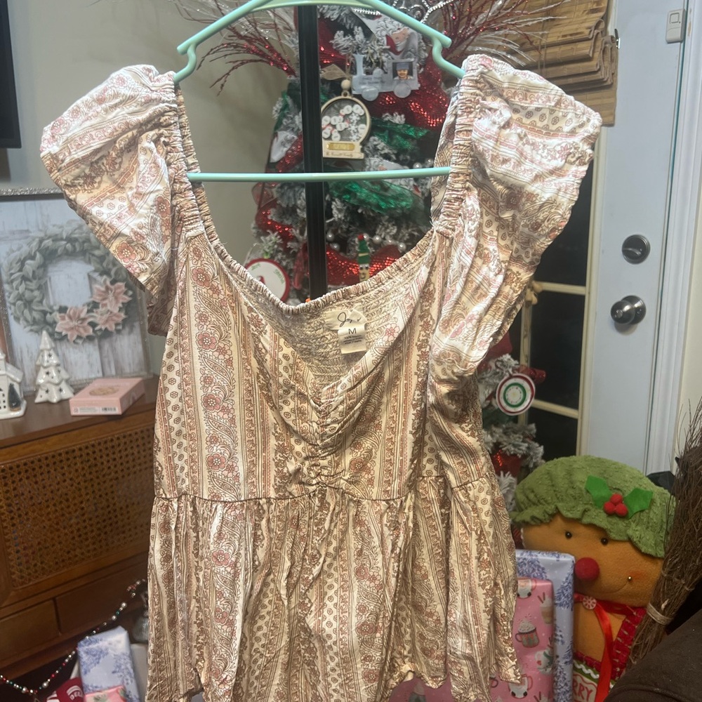 Boho Peasant Blouse with Puff Sleeves